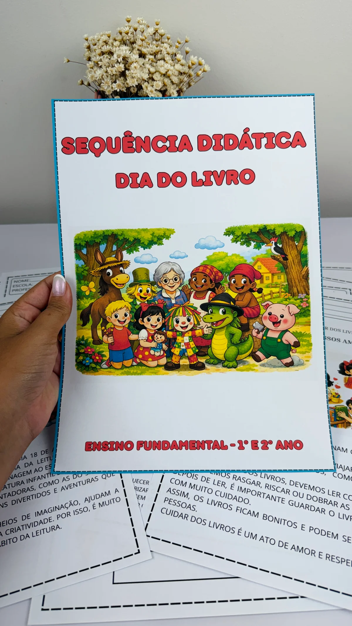 Sequência Didática Dia do Livro – Atividades 1º e 2º Ano (Alfabetização e Leitura) — amostra 1: Material completo e pronto…