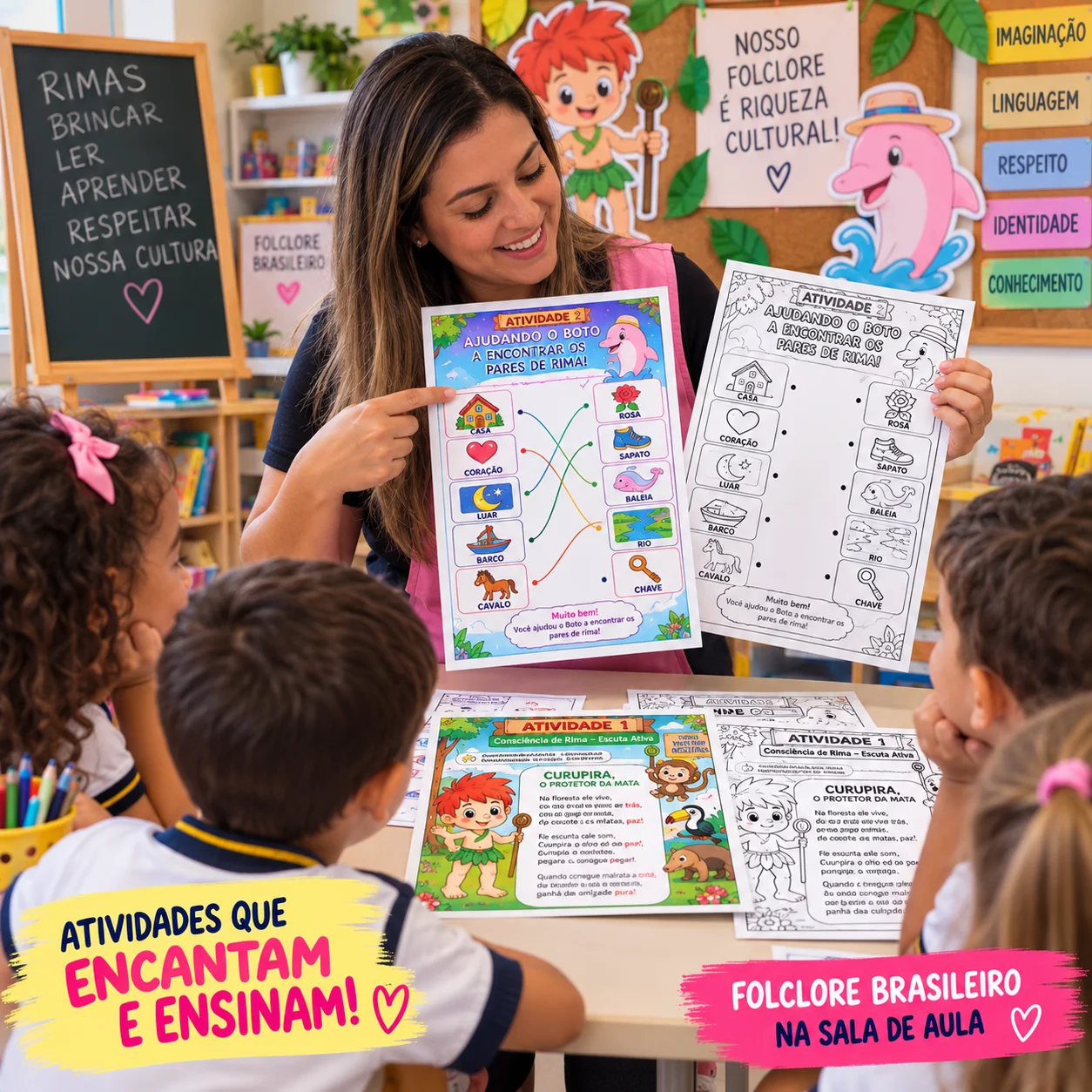 SEQUÊNCIA DIDÁTICA: FOLCLORE BRASILEIRO – CONSCIÊNCIA FONOLÓGICA — amostra 1: O material inclui atividades de escuta ativa,…
