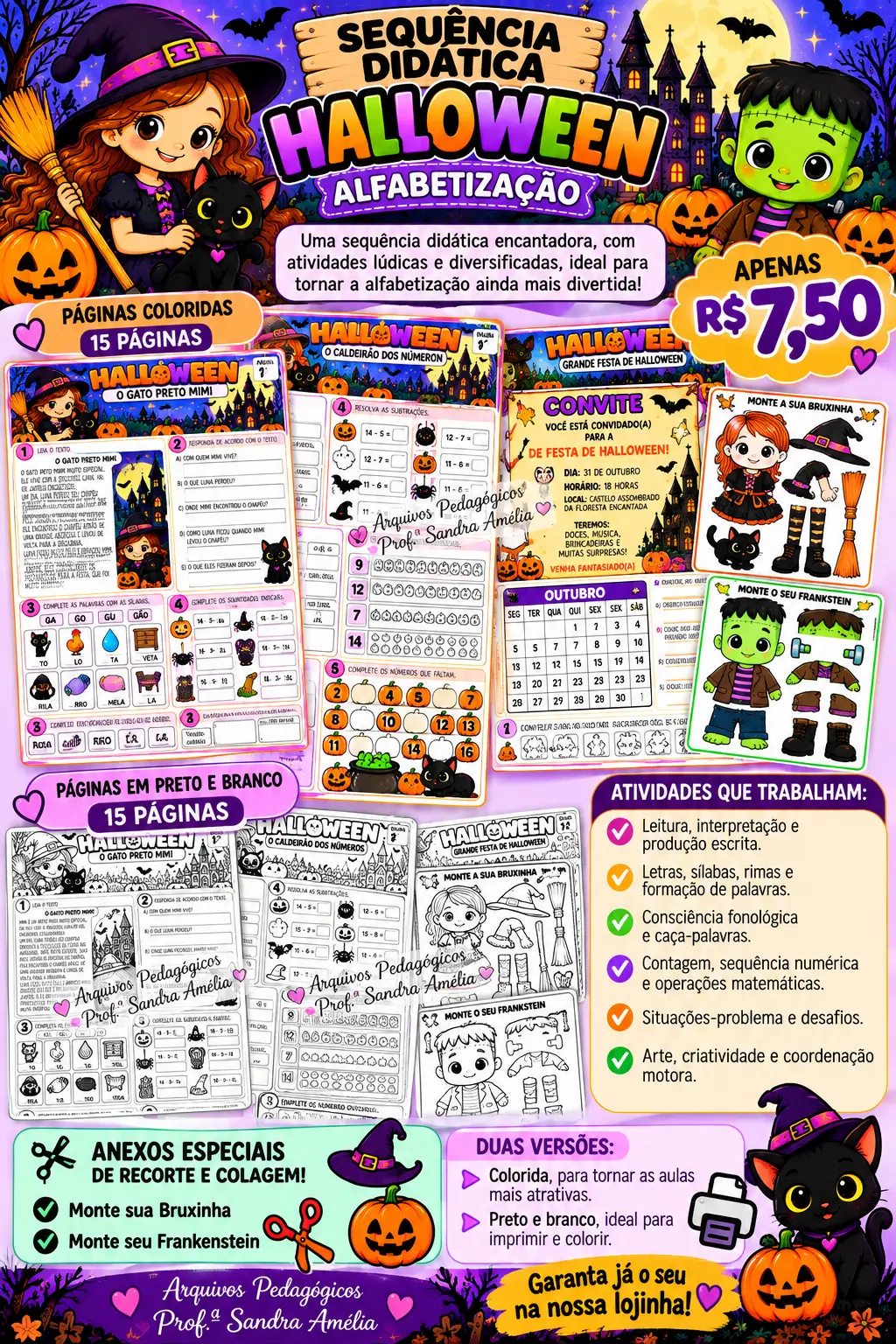 🎃👻 SEQUÊNCIA DIDÁTICA – HALLOWEEN | ALFABETIZAÇÃO 🧙‍♀️🦇 — Alfabetização para Todas as séries: Aprender brincando fica…