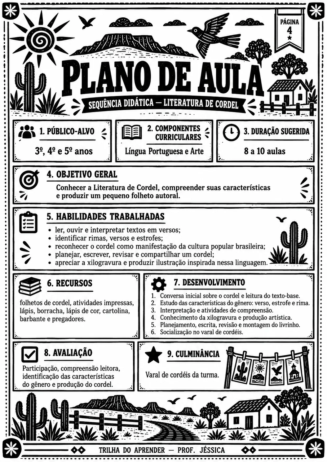 SEQUÊNCIA DIDÁTICA – LITERATURA DE CORDEL | 3º, 4º E 5º ANOS — amostra 5: Sequência completa sobre Literatura de Cordel com… SEQUÊNCIA DIDÁTICA – LITERATURA DE CORDEL | 3º, 4º E 5º ANOS — amostra 5: Sequência completa sobre Literatura de Cordel com…