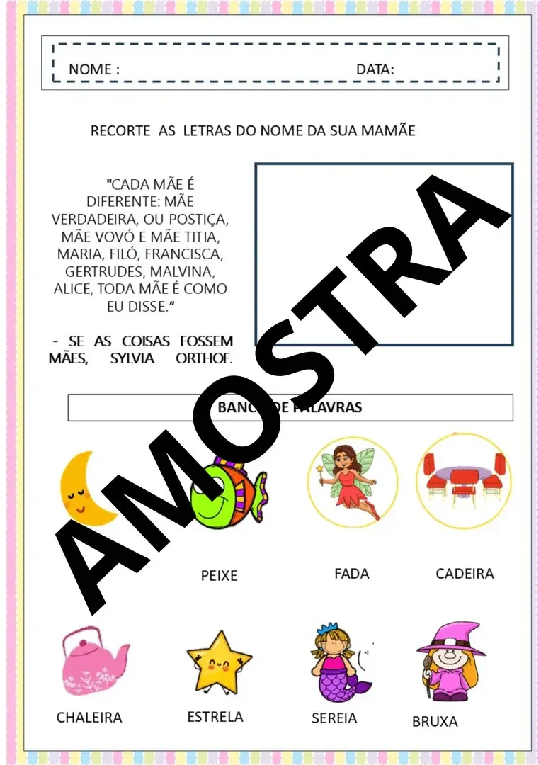 SEQUÊNCIA DIDÁTICA + LUVA DE HISTÓRIA SE AS COISAS FOSSEM MÃES — amostra 4: Sequência Didática Completa e uma Luva de Poema…