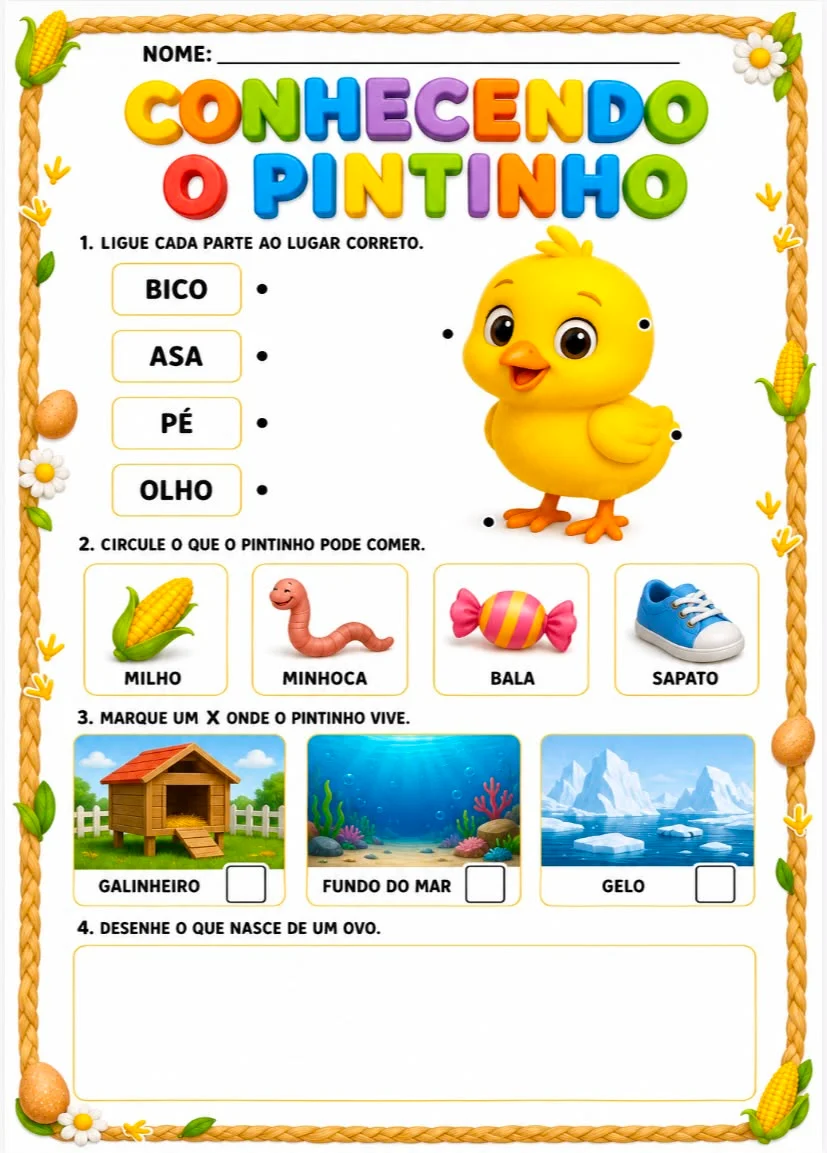 Sequência Didática — Meu Pintinho Amarelinho — amostra 6: Um material completo para explorar a música de forma lúdica,…