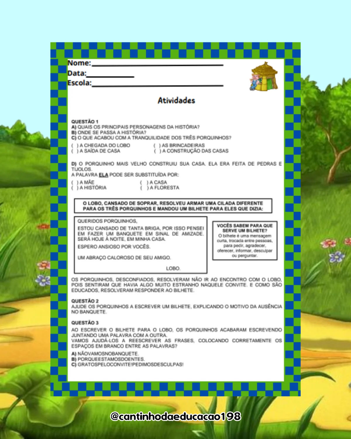 Sequência didática – os três porquinhos – PDF para Imprimir — amostra 3: Uma sequência didática encantadora para trabalhar…