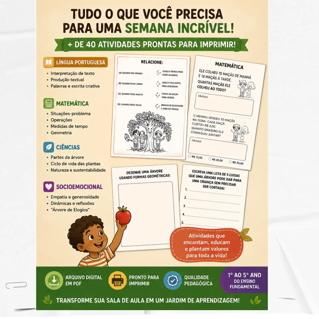 Roteiro de aulas Árvore generosa , interdisciplinar — amostra 3: Explore o clássico "A Árvore Generosa" com atividades que…