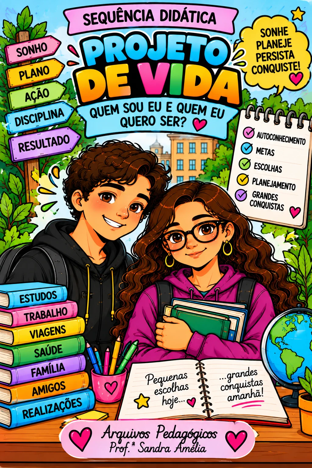 🌈 SEQUÊNCIA DIDÁTICA – PROJETO DE VIDA: QUEM SOU EU E QUEM EU QUERO SER? — amostra 1: ✏️ ATIVIDADES DIVERSIFICADAS