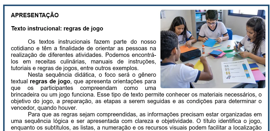 Sequência Didática Texto Instrucional 5 ano — amostra 1: Sequência Didática de Língua Portuguesa: Texto Instrucional – 5º Ano