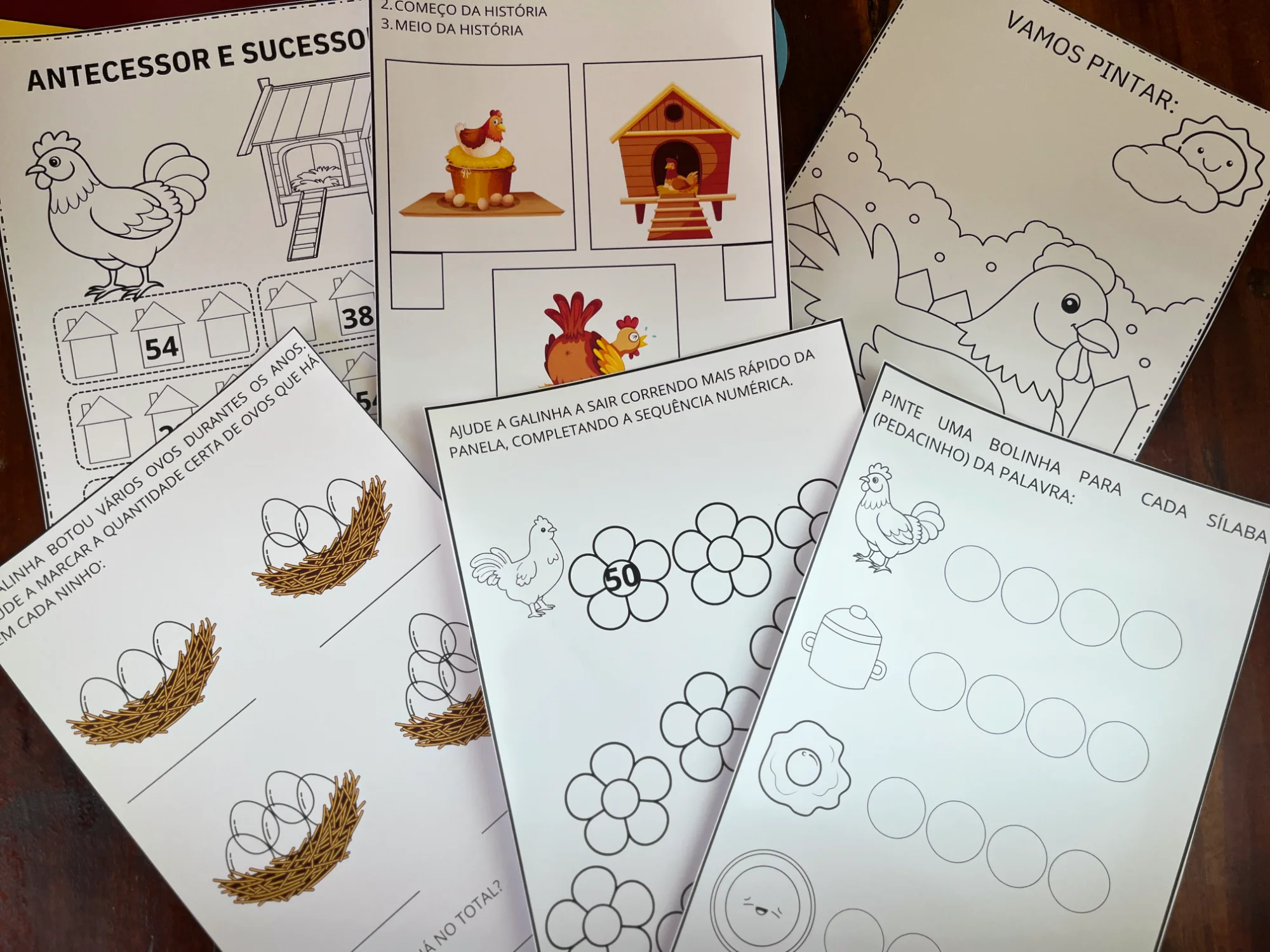 Sequência Didática Uma Galinha – Atividades e Luva — amostra 2: Sequência didática com 12 páginas, atividades de…