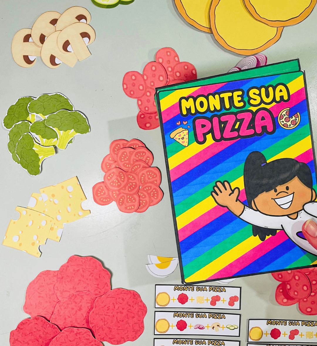 Sequência Lógica de Pizza: Monte Sua Pizza em PDF — amostra 1: Sequência lógica de pizza para aprender brincando