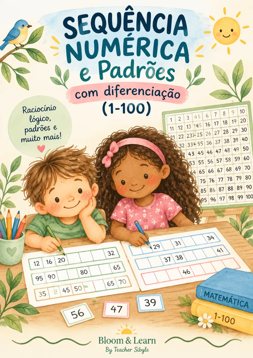 Sequência Numérica 1-100 - PDF — Atividades para Ensino Fundamental I (1º–5º): Identificar os números de 1-100, comparar e…