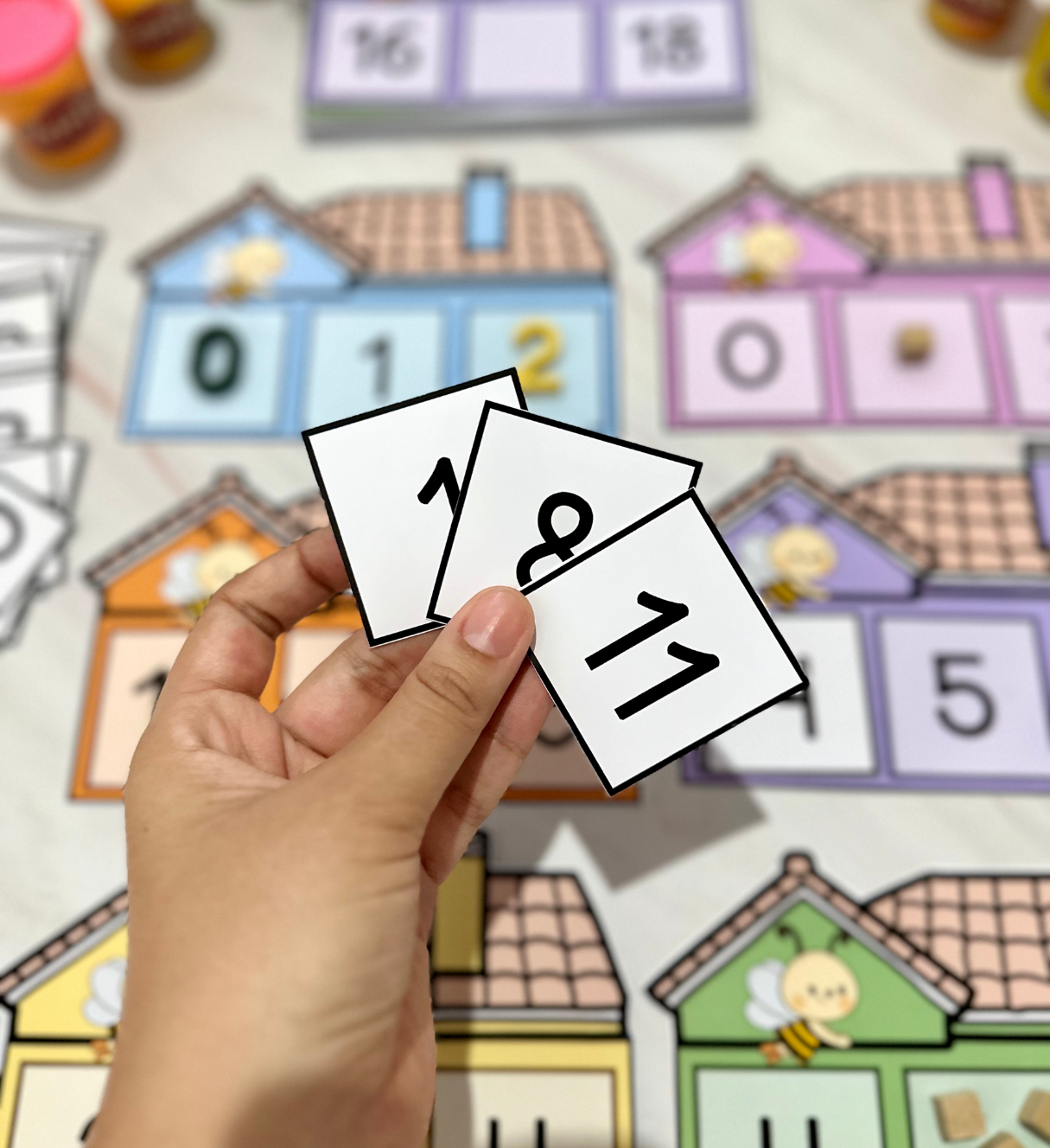 Sequência numérica: Casinha dos Números com 100 fichas — amostra 5: Explore os numerais de 0 a 100 com a Casinha dos…