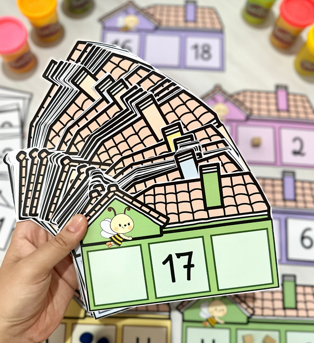 Sequência numérica: Casinha dos Números com 100 fichas — amostra 6: Explore os numerais de 0 a 100 com a Casinha dos…