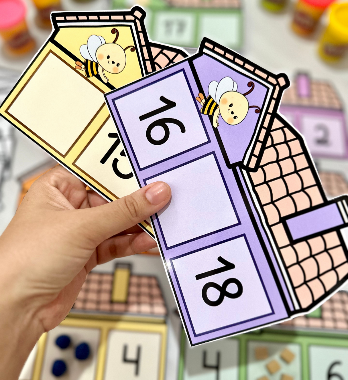 Sequência numérica: Casinha dos Números com 100 fichas — amostra 7: Explore os numerais de 0 a 100 com a Casinha dos…