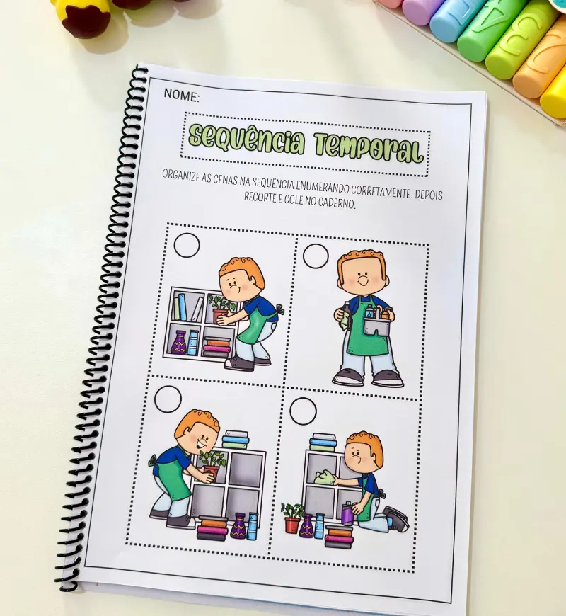Sequência temporal: apostila de atividades para Educação Infantil — amostra 4: Para quem a apostila é indicada