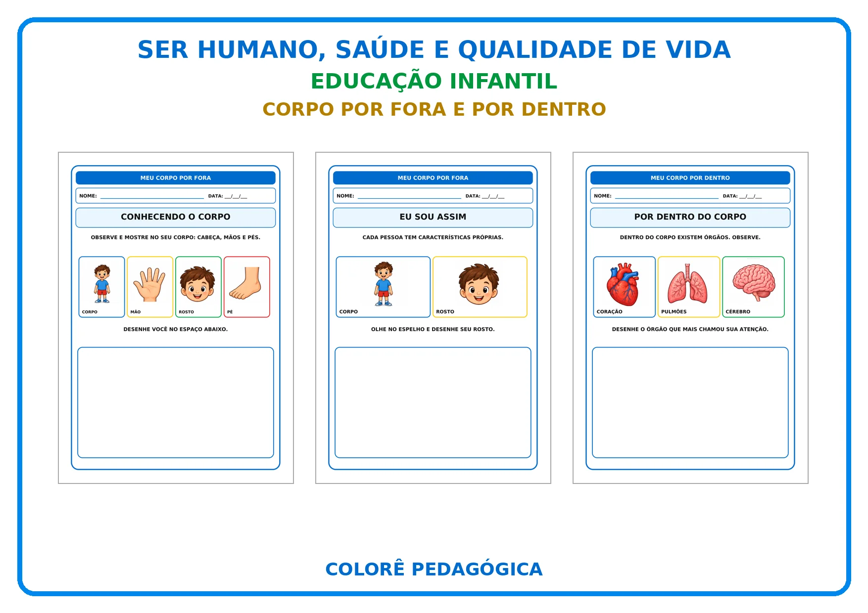 Ser Humano, Saúde e vida 30 Atividades para Educação Infantil — amostra 1: Material digital. Nenhum produto físico será…
