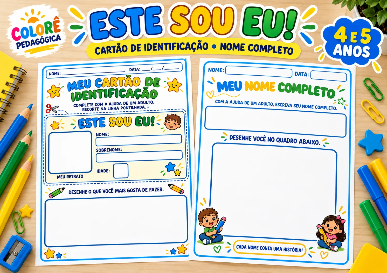 Série Meu Nome e Sobrenome | 5 Atividades para Educação Infantil — amostra 1: Cinco atividades para explorar o nome…