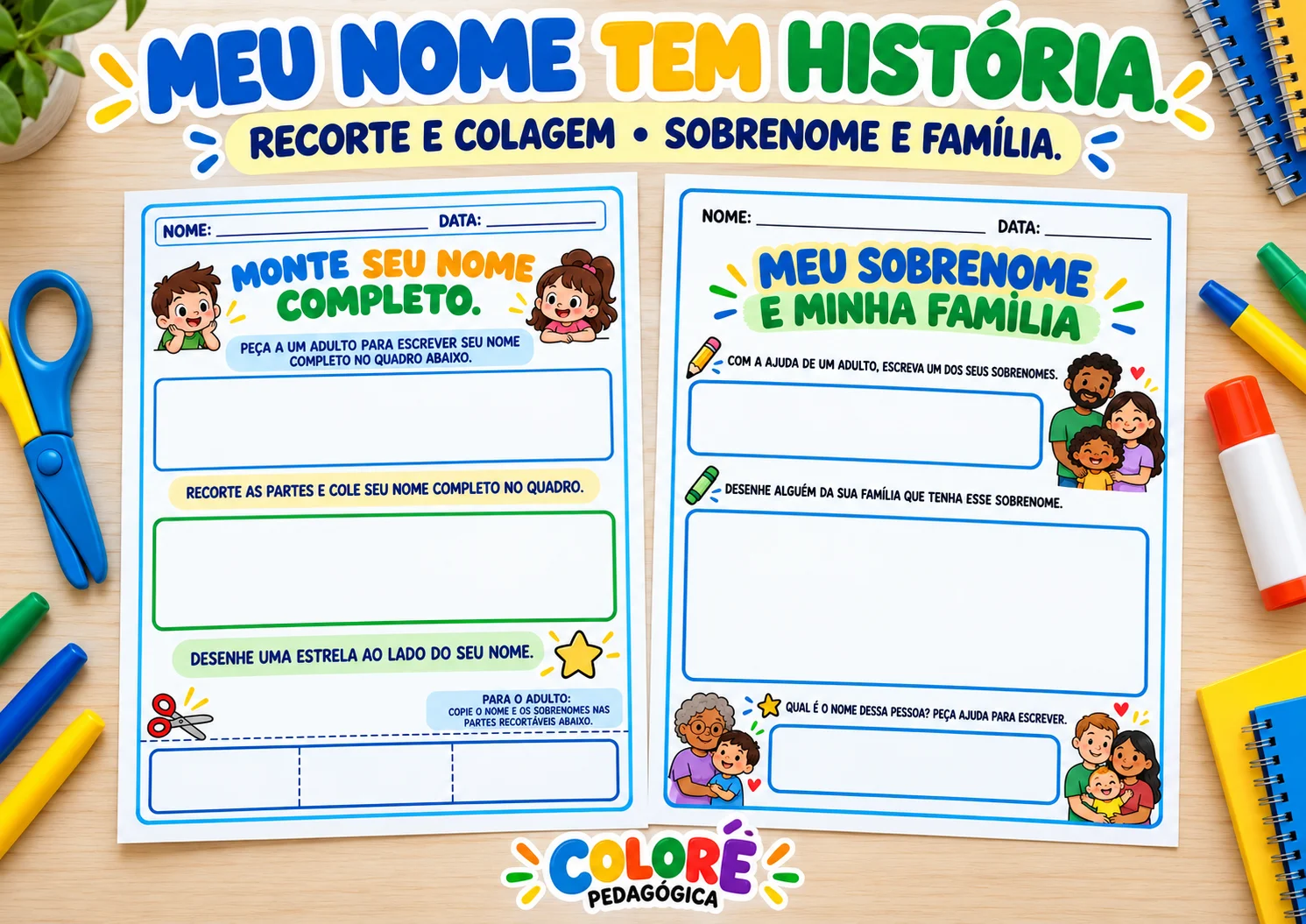 Série Meu Nome e Sobrenome | 5 Atividades para Educação Infantil — amostra 2: Cinco atividades para explorar o nome…