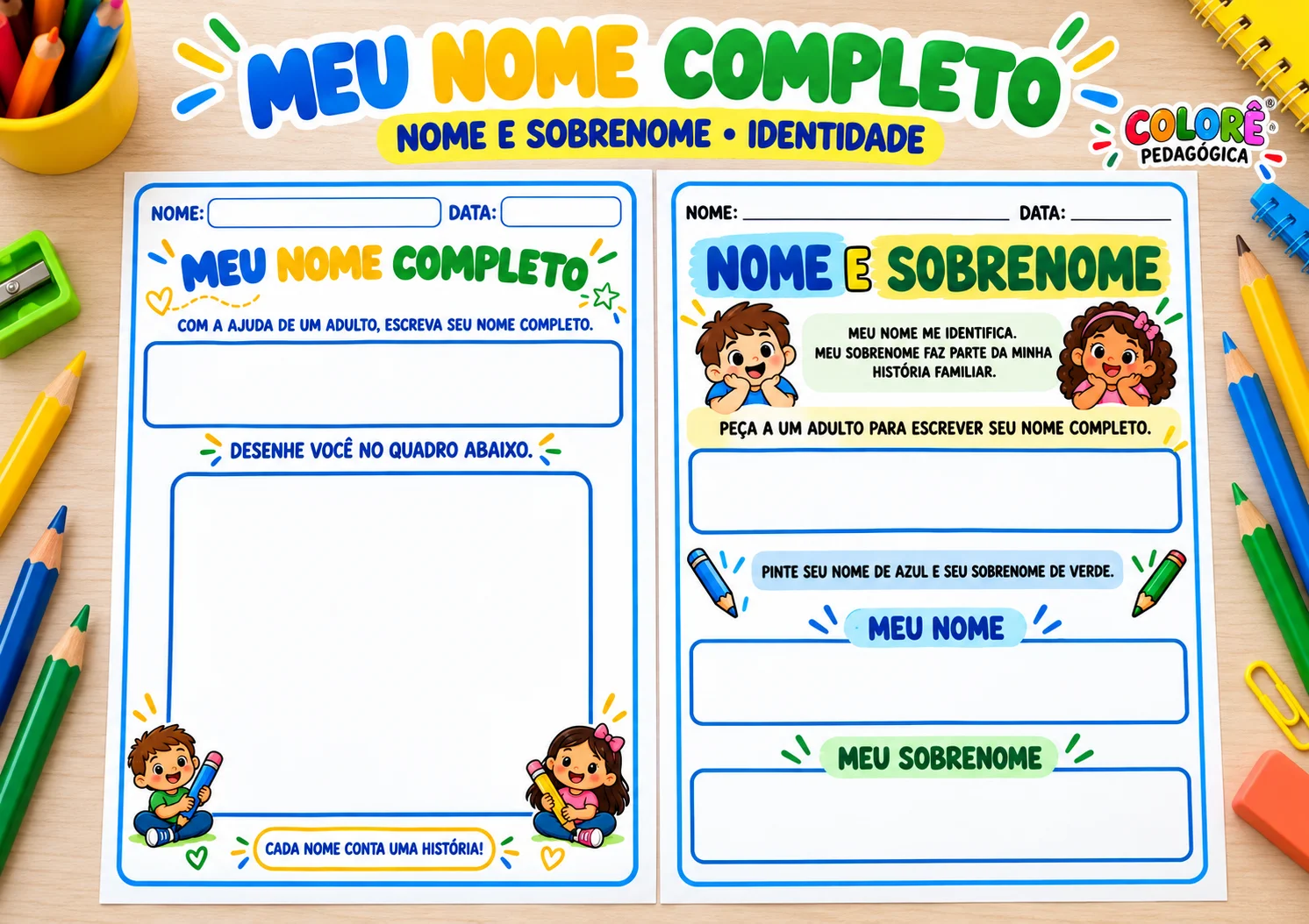 Série Meu Nome e Sobrenome | 5 Atividades para Educação Infantil — amostra 3: Cinco atividades para explorar o nome…