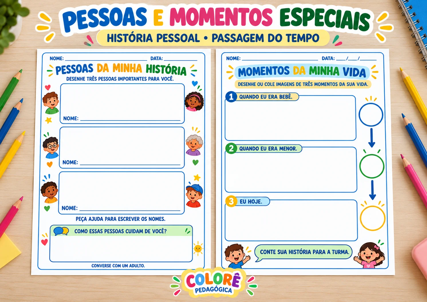 Série Minha História | 5 Atividades para Educação Infantil — amostra 2: Produto digital. Nenhum material físico será enviado.