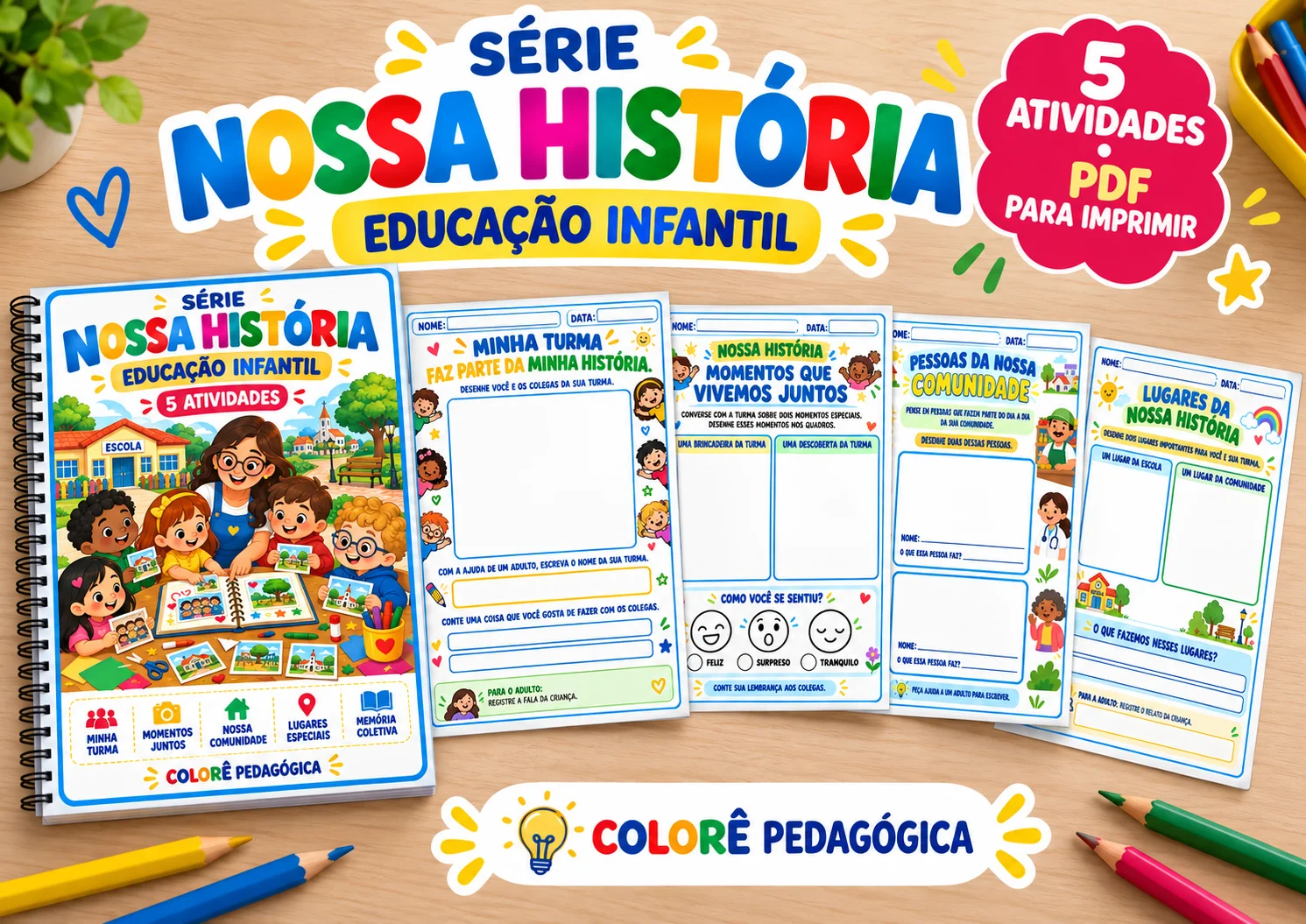Série Nossa História | 5 Atividades para Educação Infantil — capa do material