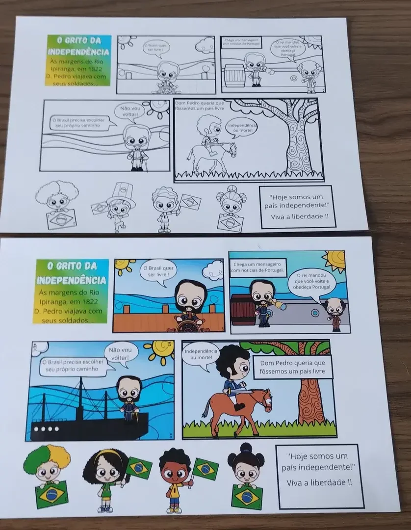 sete de setembro - historia em quadrinhos — capa do material