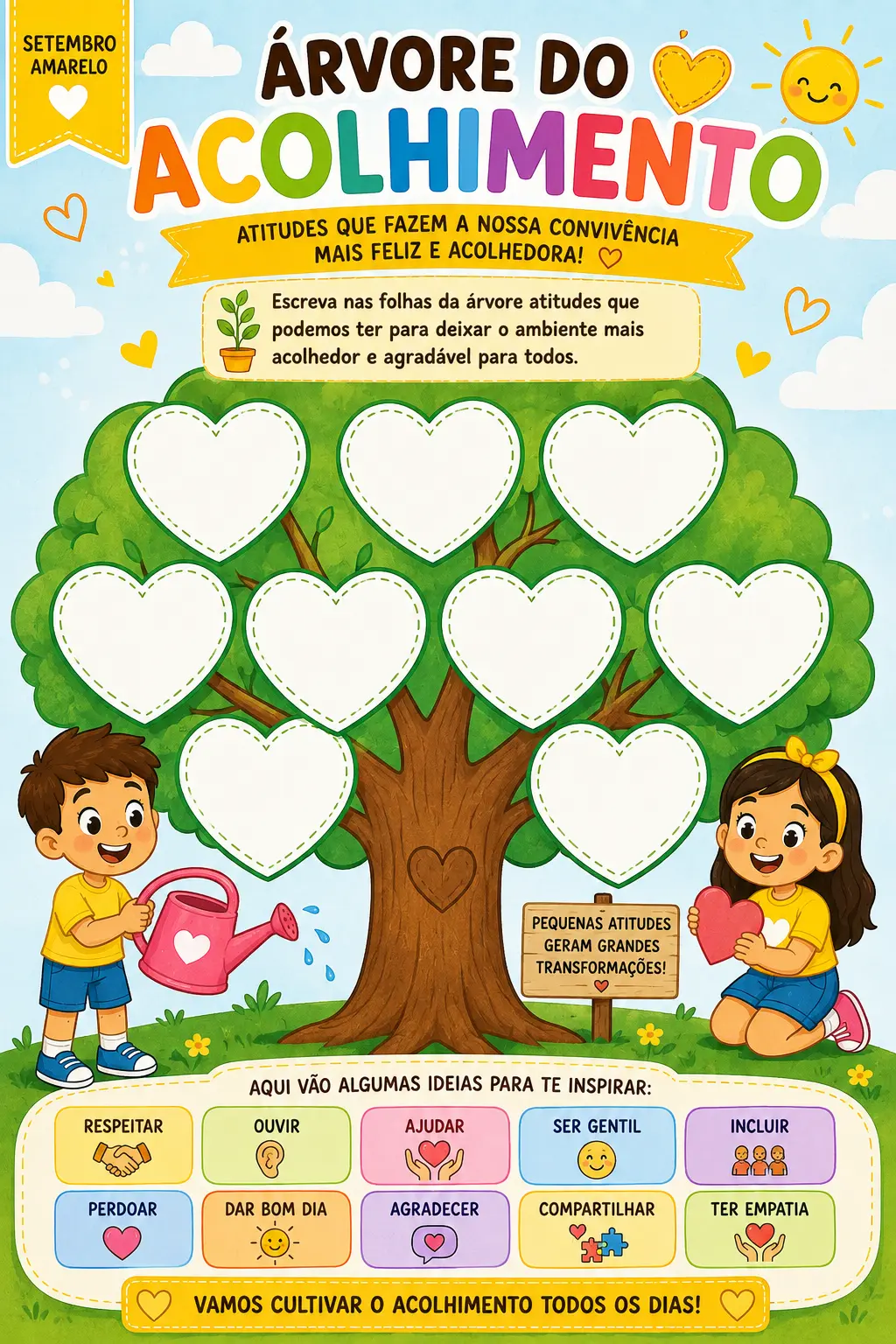 Setembro Amarelo: Atividades 3º ao 5º Ano — amostra 6: Kit com 12 atividades coloridas sobre sentimentos, empatia,…