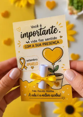 Setembro Amarelo - Cartão Lembrancinha — capa do material
