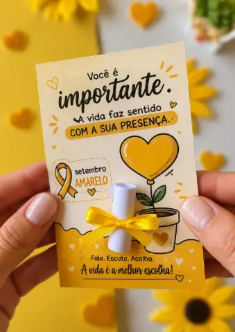 Setembro Amarelo na Escola – Cartões com Frases de Acolhimento e Esperança — capa do material