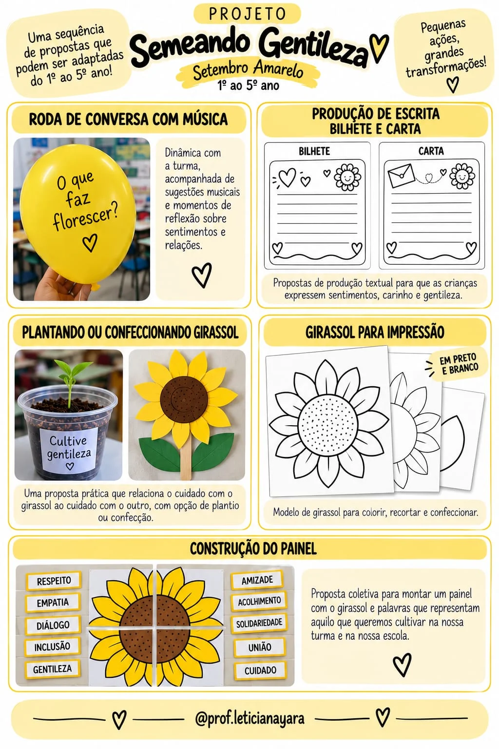Setembro Amarelo - Semeando Gentileza - 1° ao 5° ano — capa do material