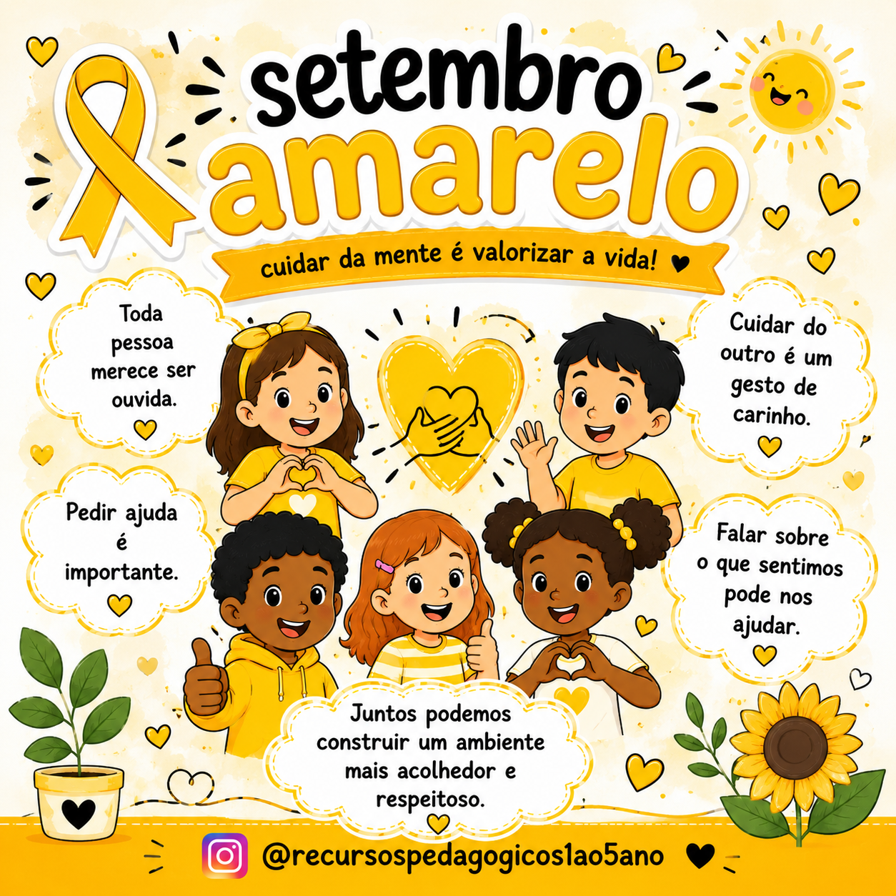 Setembro Amarelo – Texto, interpretação, dinâmicas, caixa motivacional e painéis — capa do material