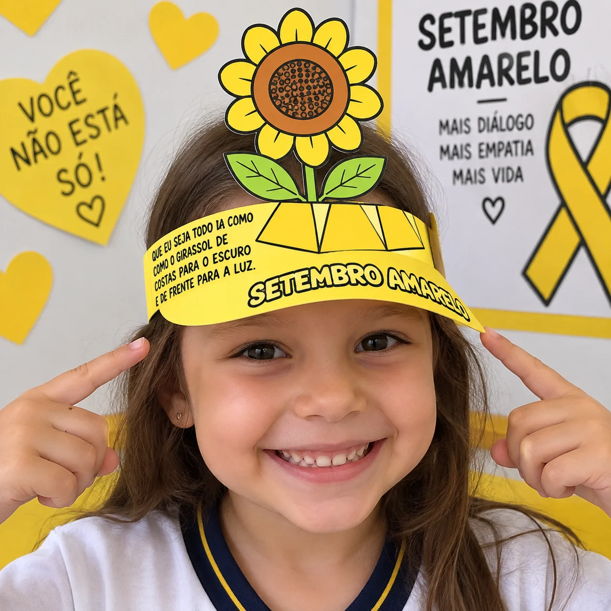 setembro amarelo viseira e folha de atividade — amostra 1: Este kit educativo do Setembro Amarelo aborda a valorização da…