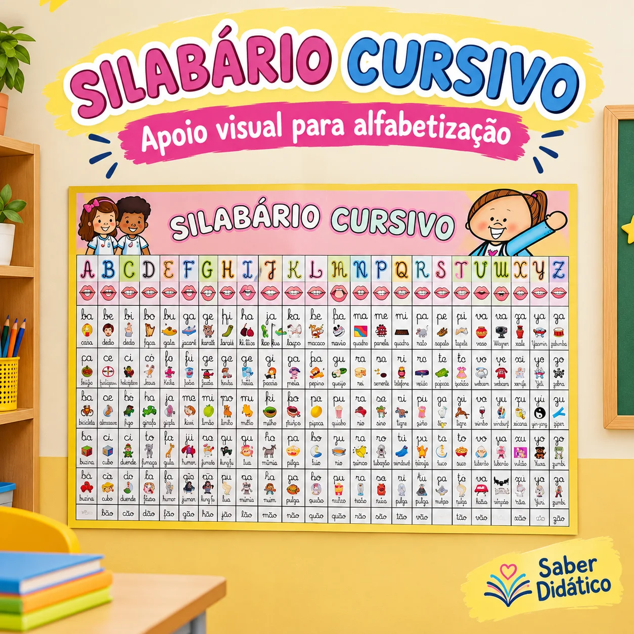 Silabário Cursivo para Alfabetização em PDF — capa do material