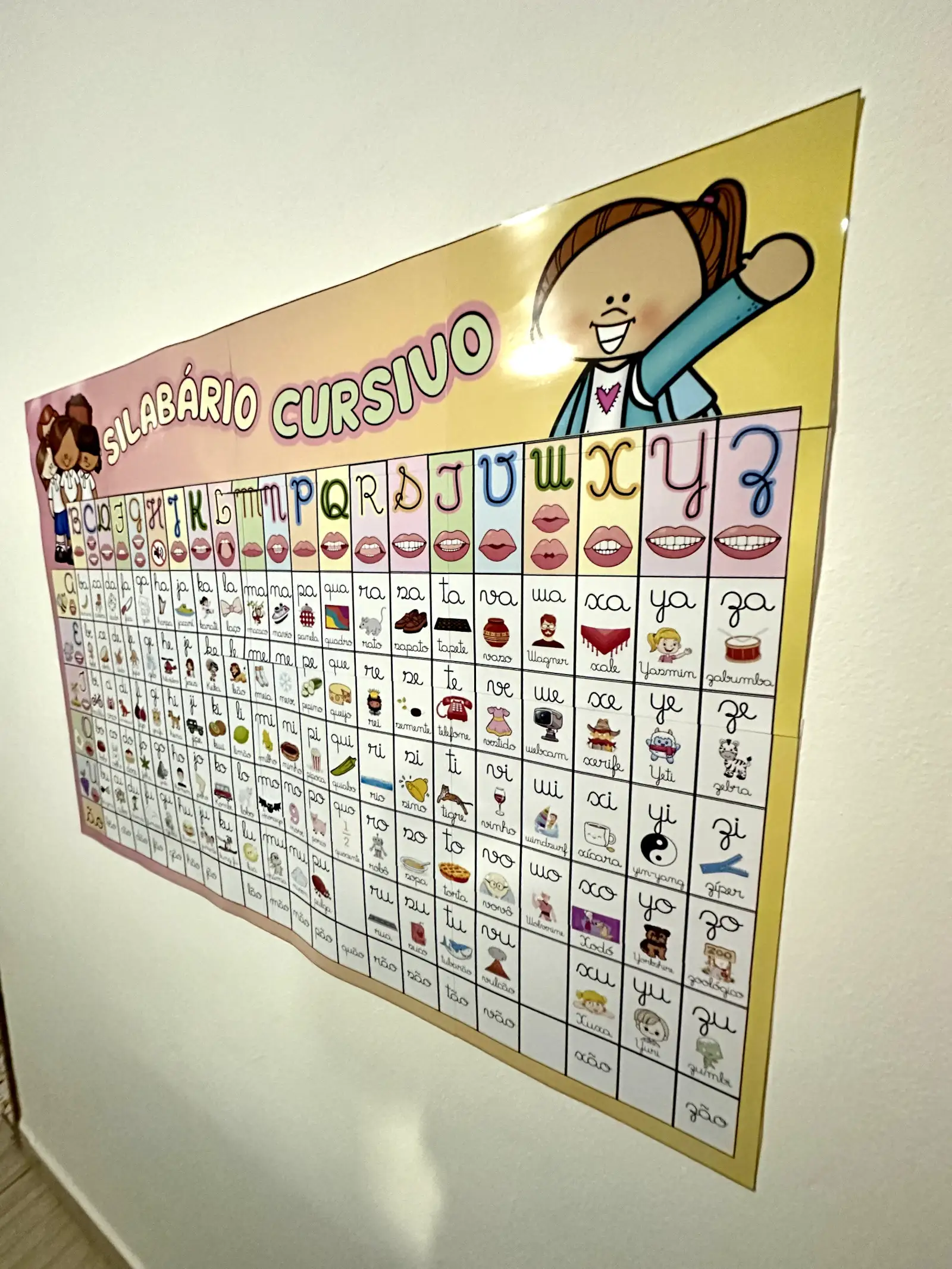 Silabário Cursivo - Silabas Simples | Alfabetização — amostra 4: Silabário Cursivo, vai na opção A4 e na opção cartaz de…