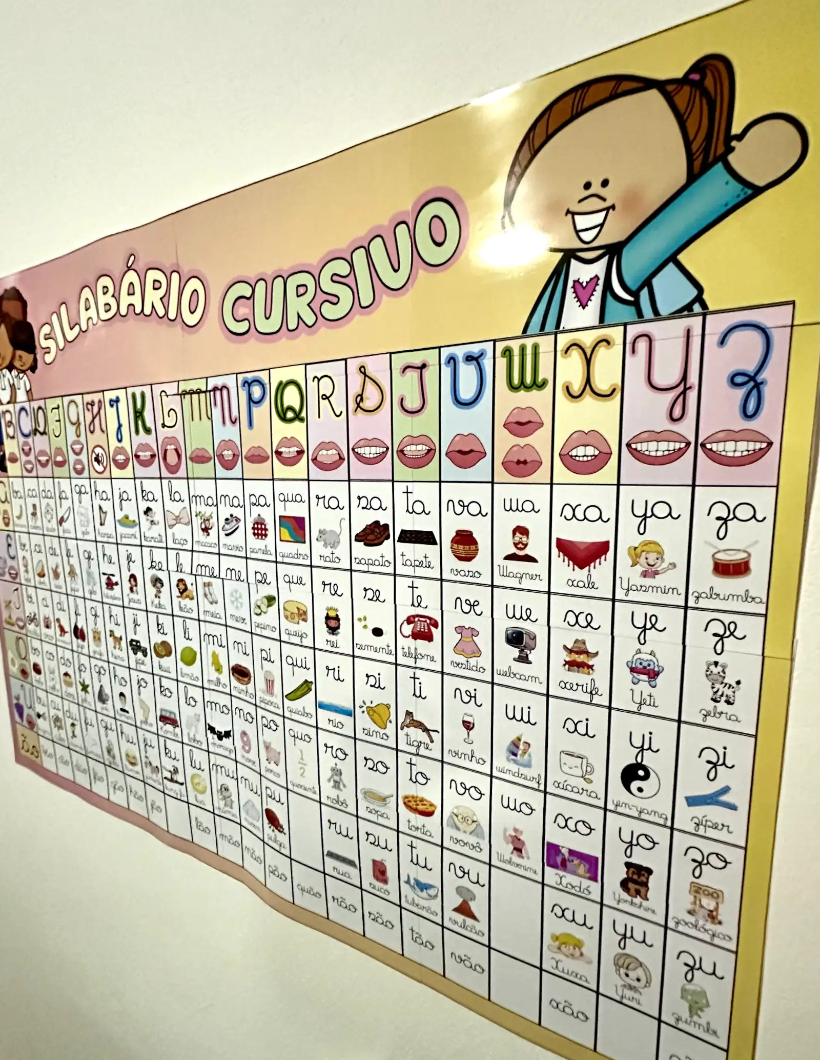Silabário Cursivo - Silabas Simples | Alfabetização — amostra 5: Silabário Cursivo, vai na opção A4 e na opção cartaz de…