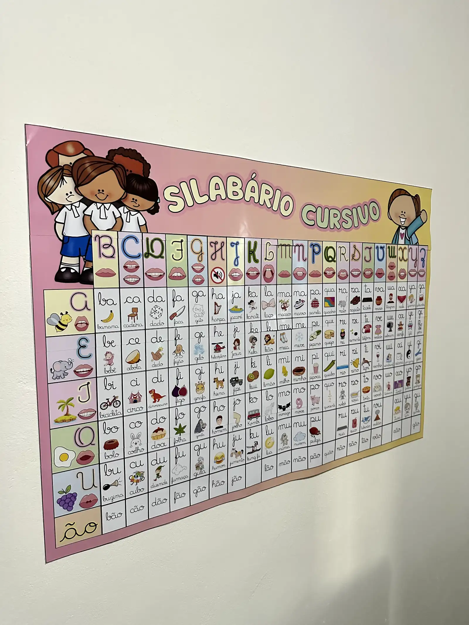 Silabário Cursivo - Silabas Simples | Alfabetização — amostra 6: Silabário Cursivo, vai na opção A4 e na opção cartaz de…