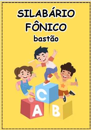Silabário Fônico para Alfabetização – 22 Páginas — amostra 3: Silabário fônico com as famílias silábicas do B ao Z, letras…