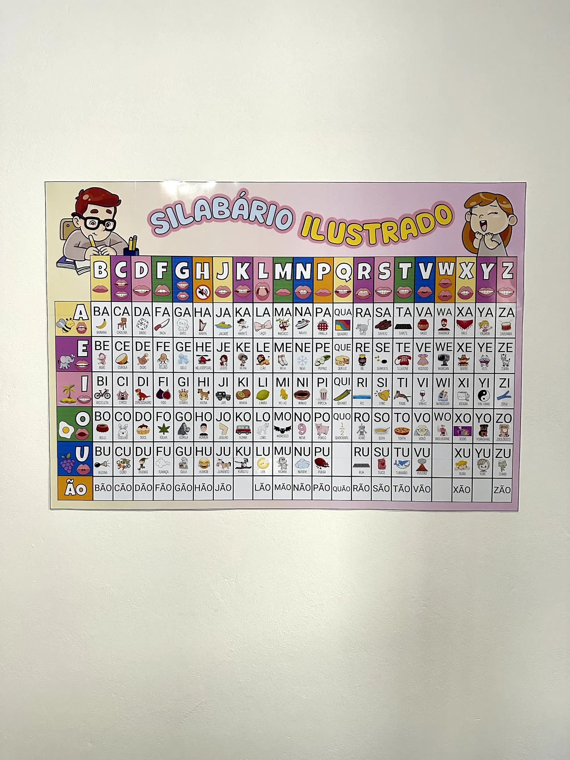 Silabário Ilustrado para Alfabetização em PDF — amostra 4: Silabário ilustrado com sílabas simples e palavras de exemplo…
