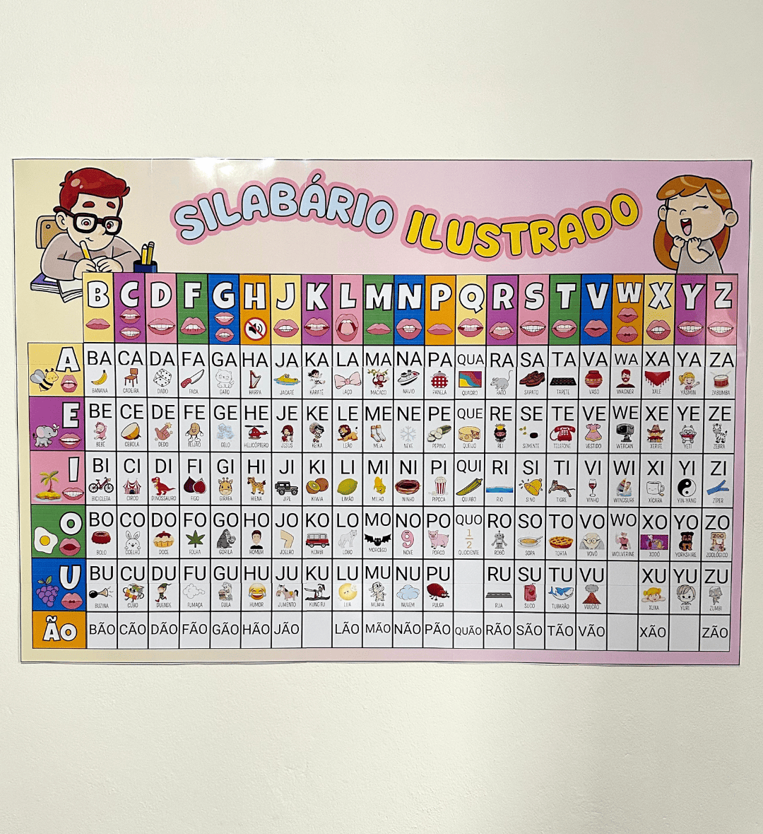 Silabário ilustrado para imprimir: sílabas simples — amostra 1: Silabário ilustrado para apoiar a alfabetização