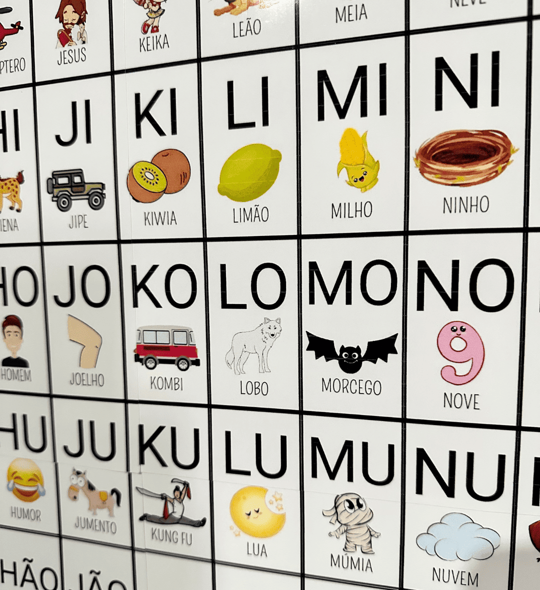 Silabário ilustrado para imprimir: sílabas simples — amostra 3: Como usar em sala de aula