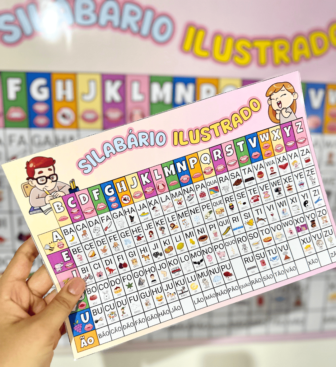 Silabário ilustrado para imprimir: sílabas simples — amostra 7: Apoie a leitura e a escrita com um silabário ilustrado de…