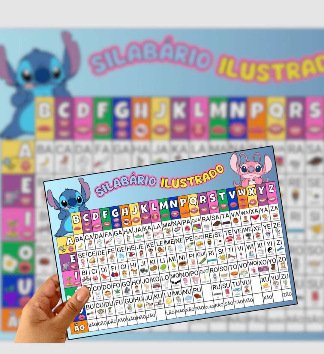 Silabário ilustrado Stitch: sílabas simples para alfabetização — amostra 3: Como usar o silabário em sala de aula