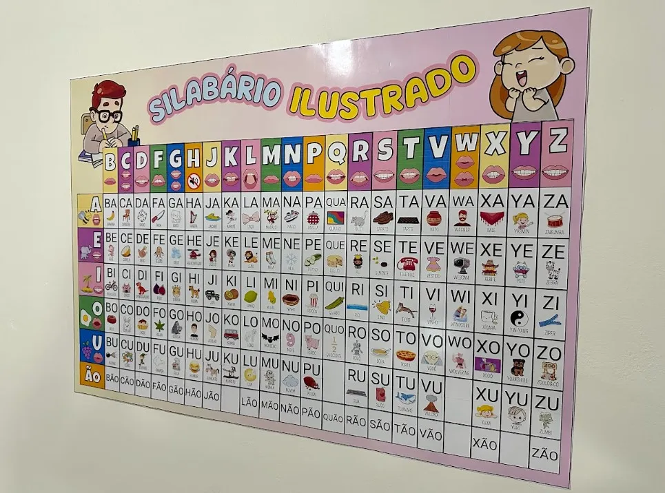 Silabário Ilustrado: Versão A4 e Cartaz de Parede — amostra 4: Silabário ilustrado para apoiar a alfabetização