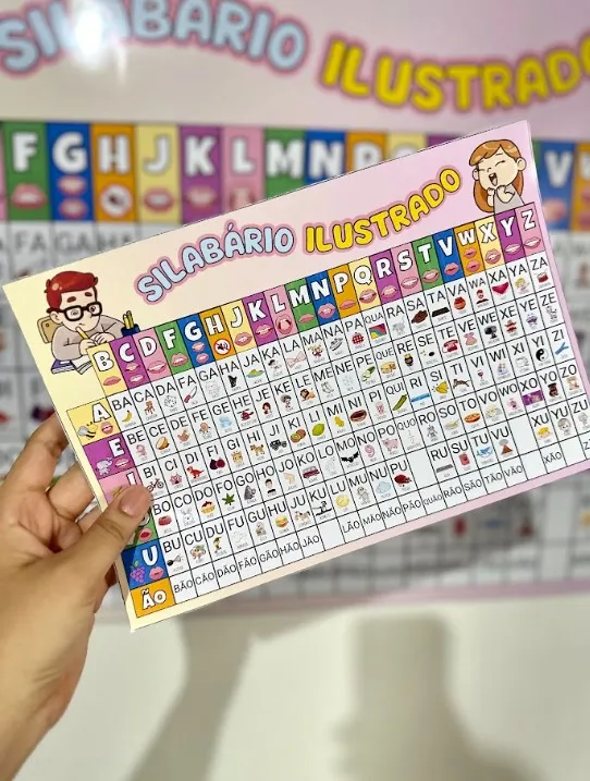 Silabário Ilustrado: Versão A4 e Cartaz de Parede — amostra 7: Silabário ilustrado para apoiar a alfabetização