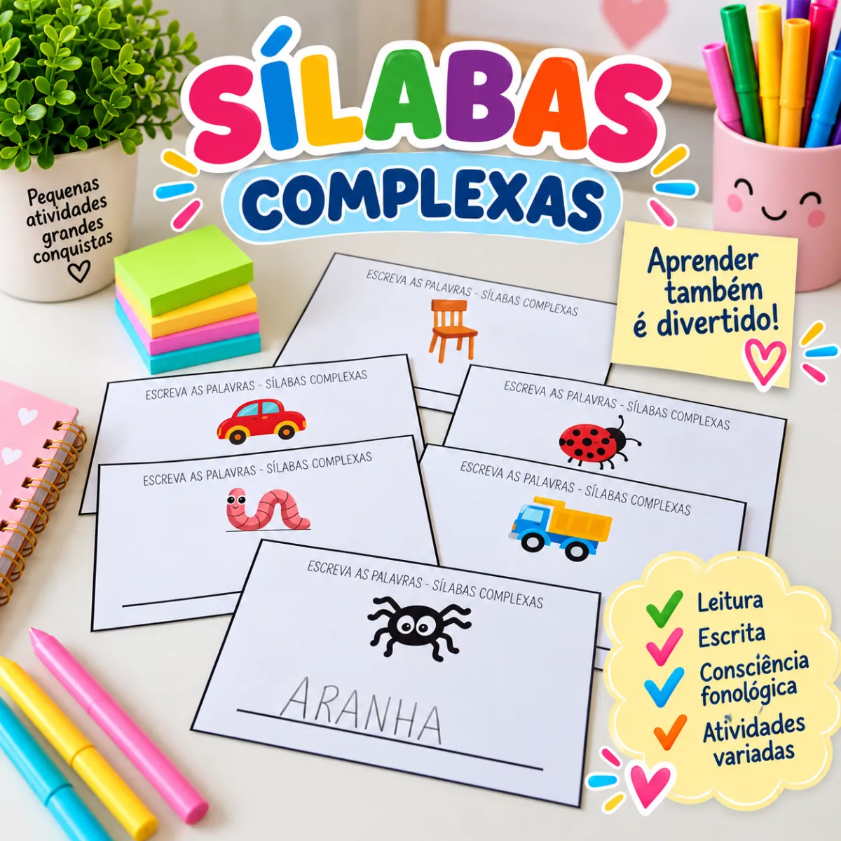 Sílabas Complexas – Atividade de Alfabetização — Atividades para 1º ano: Atividade com palavras e sílabas complexas para…