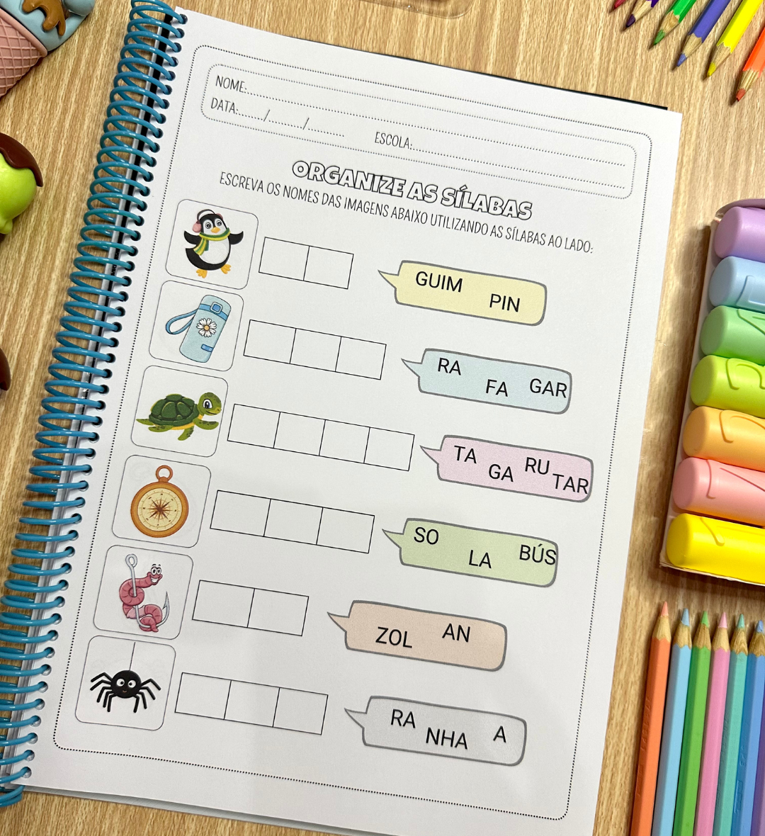 Sílabas complexas: atividades para organizar palavras em PDF — amostra 3: Como usar em sala de aula