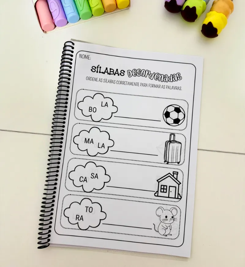 Sílabas desordenadas: atividades com sílabas simples em PDF — amostra 3: Como usar em sala de aula