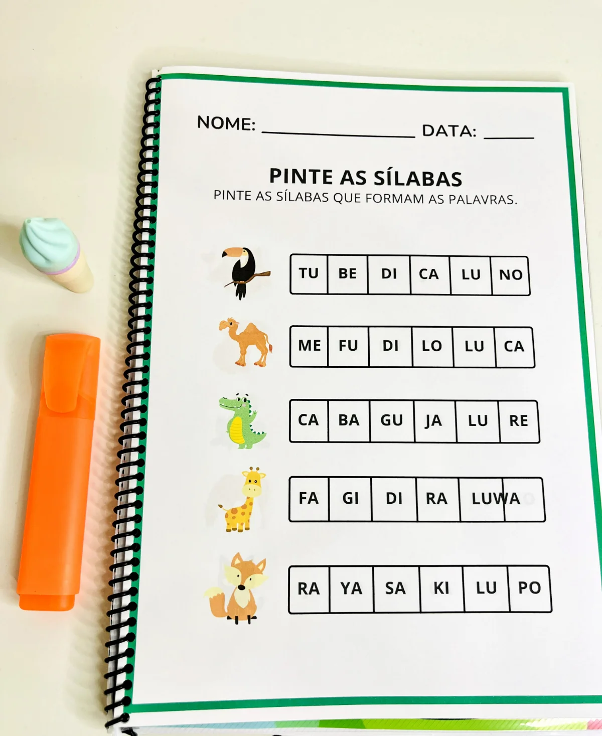 Sílabas Simples: 62 Páginas de Atividades em PDF — amostra 4: Apostila com 62 páginas de sílabas simples, da família…