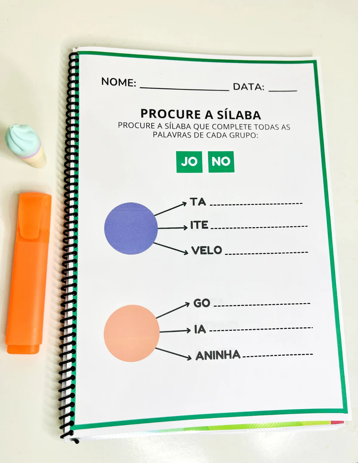 Sílabas Simples: 62 Páginas de Atividades em PDF — amostra 5: Apostila com 62 páginas de sílabas simples, da família…