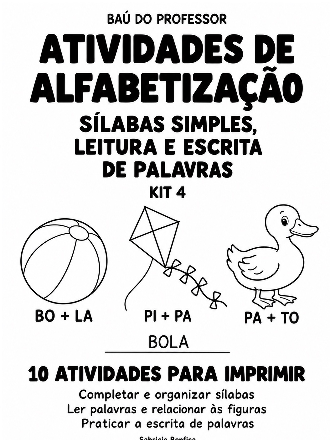 Sílabas Simples: Alfabetização 1º Ano — Kit 4 — capa do material