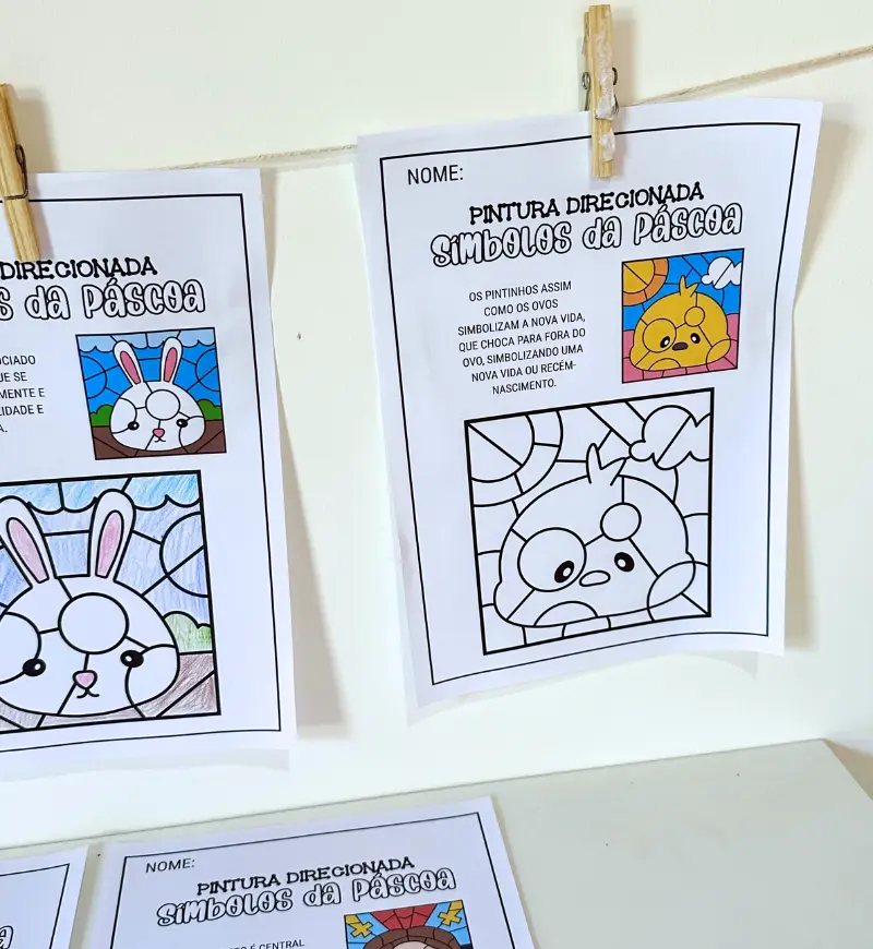 Símbolos da Páscoa: atividades de pintura com modelo — amostra 3: Como usar em sala de aula