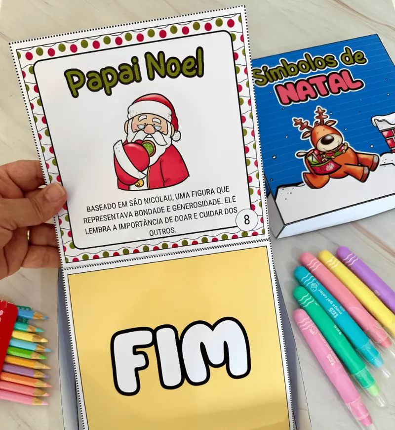 Símbolos do Natal: História na Caixa em PDF para Imprimir — amostra 5: Apresente os símbolos do Natal com uma história na…
